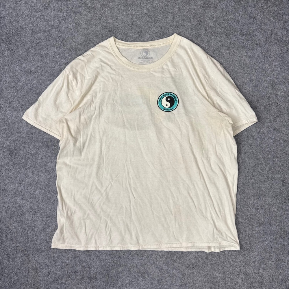 T&C Surf Designs Hawaii Mens XL Cream Pineapple Wave Graphic T-Shirt Cotton